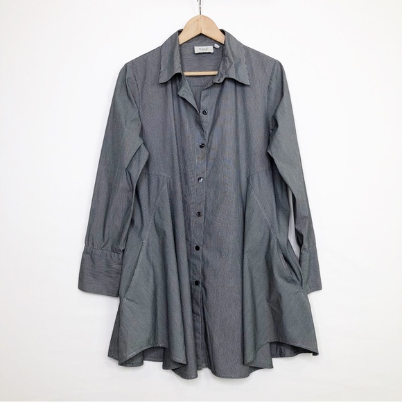 INAE Collection, pinstripe, gray tunic, shirt, dress - Picture 8 of 11